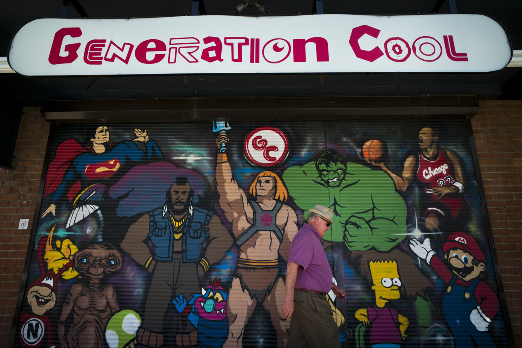 A local superhero mural