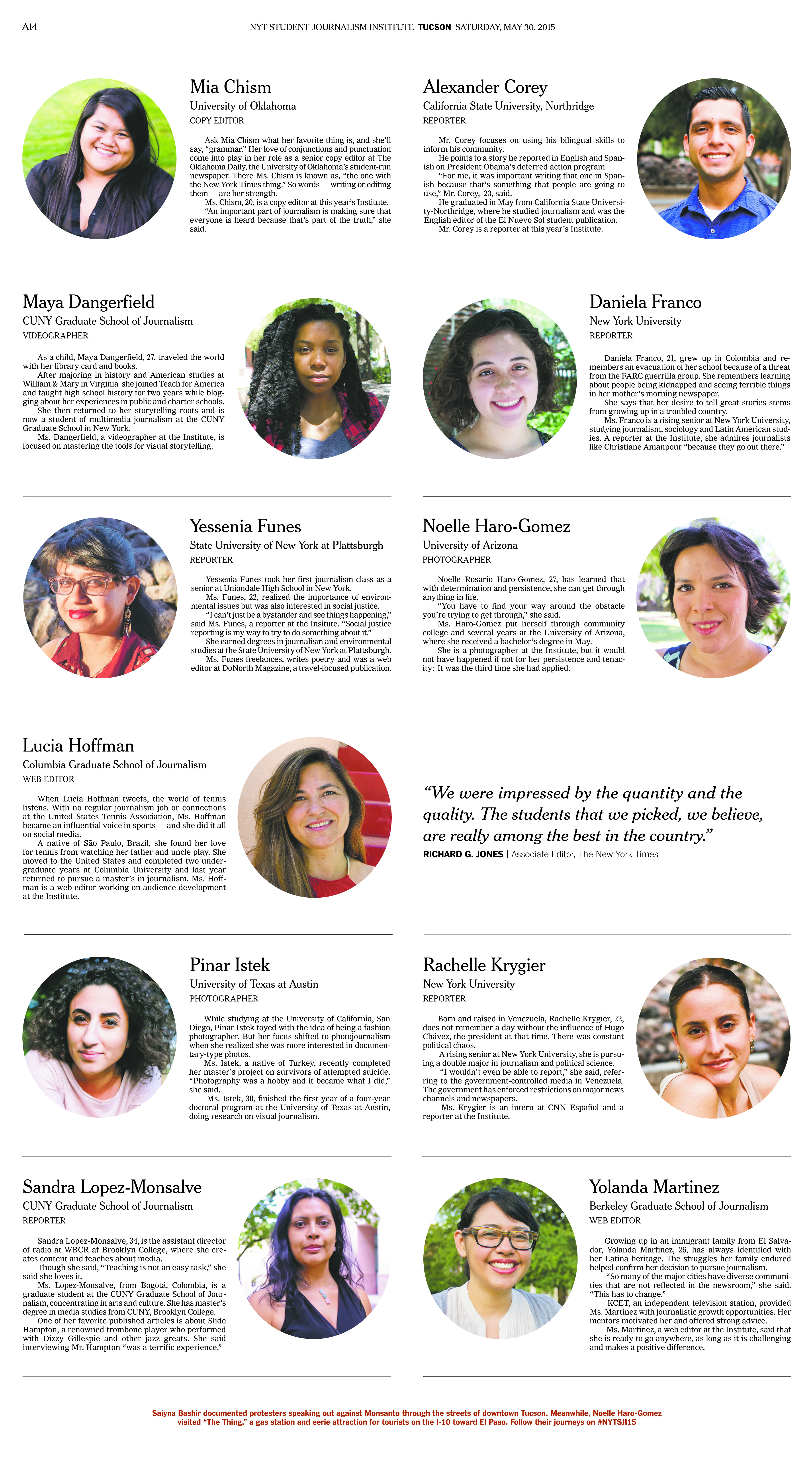 Page A14 designed by Blanca Navarro and Keila Vizcarra.